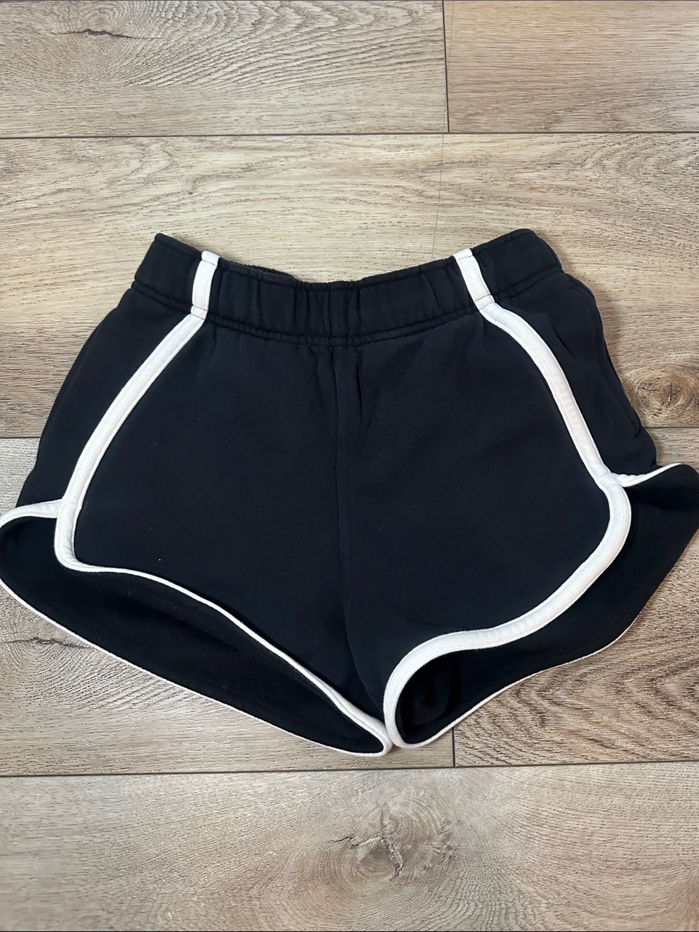 lululemon athletica Black Athletic Shorts with White Piping